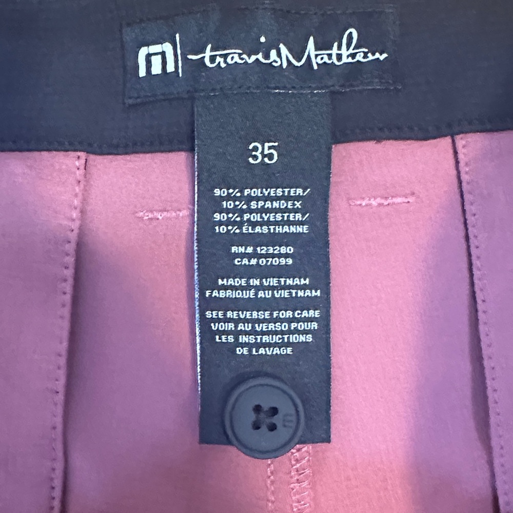 LAST CHANCE: Travis Mathew Dusty Mauve Flat Front Shorts - Picture 2 of 4